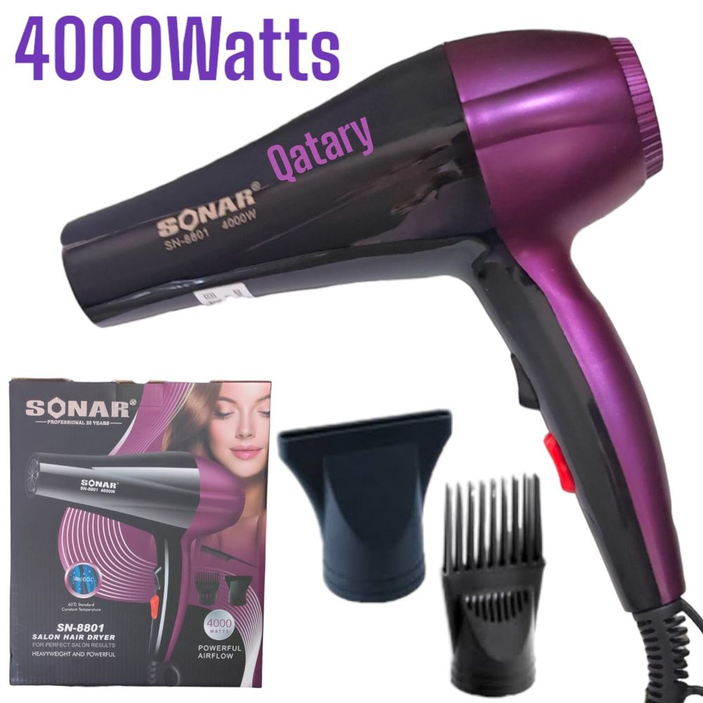 Secadora de Cabello Sonar 4000Watts 2 Velocidades y Niveles de Calor