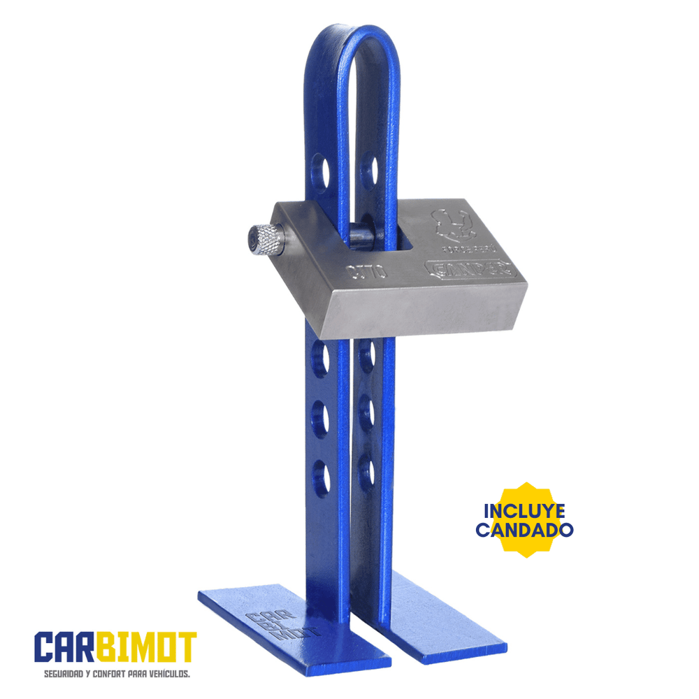 Seguro Traba Timón Volante Pedal Antirrobo Carbimot para Embrague y Freno de Vehículos Azul