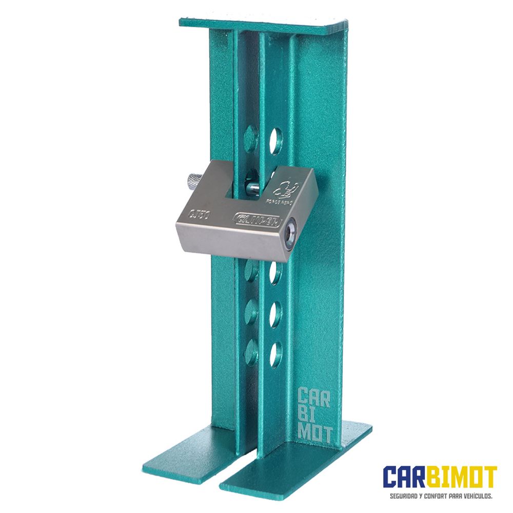 Seguro Traba Timón Volante Pedal Antirrobo Carbimot para Embrague y Freno de Vehículos Verde