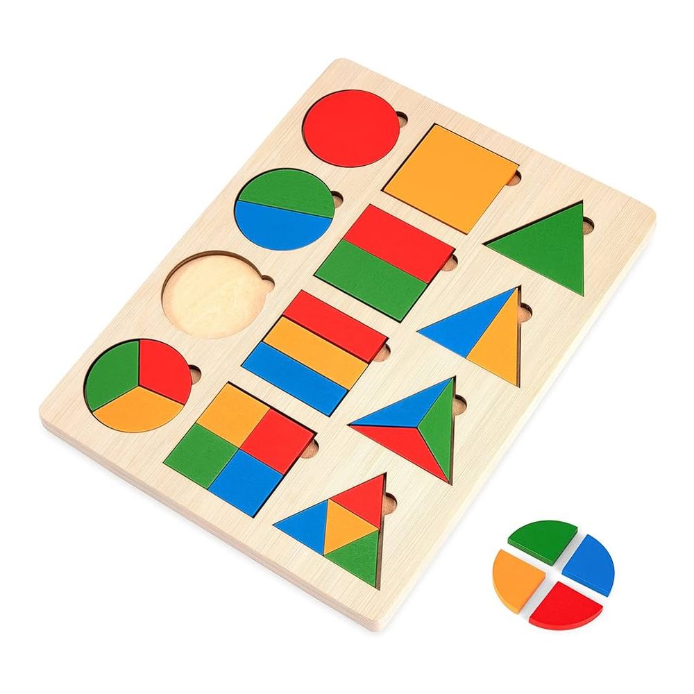 Rompecabezas de Madera con Figuras Geométricas para Niños I