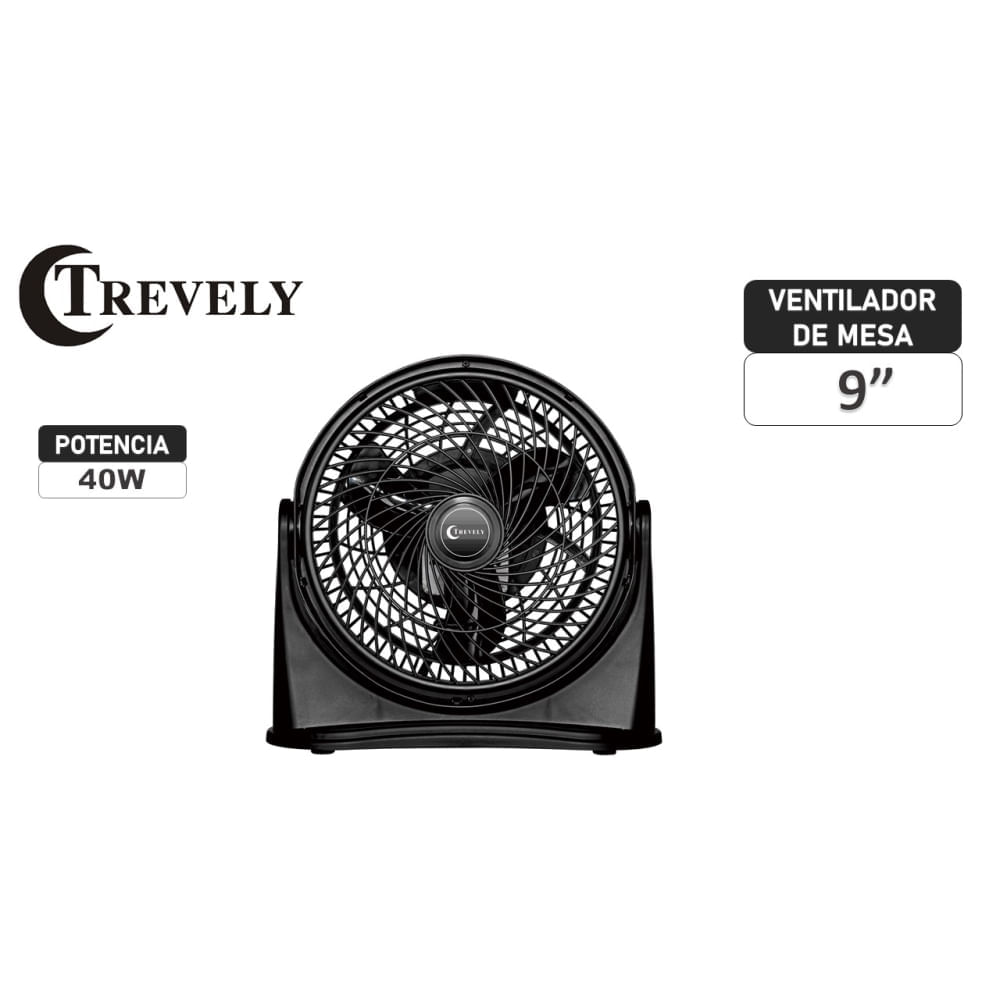 Ventilador de Mesa TREVELY VT-9010 40W - negro