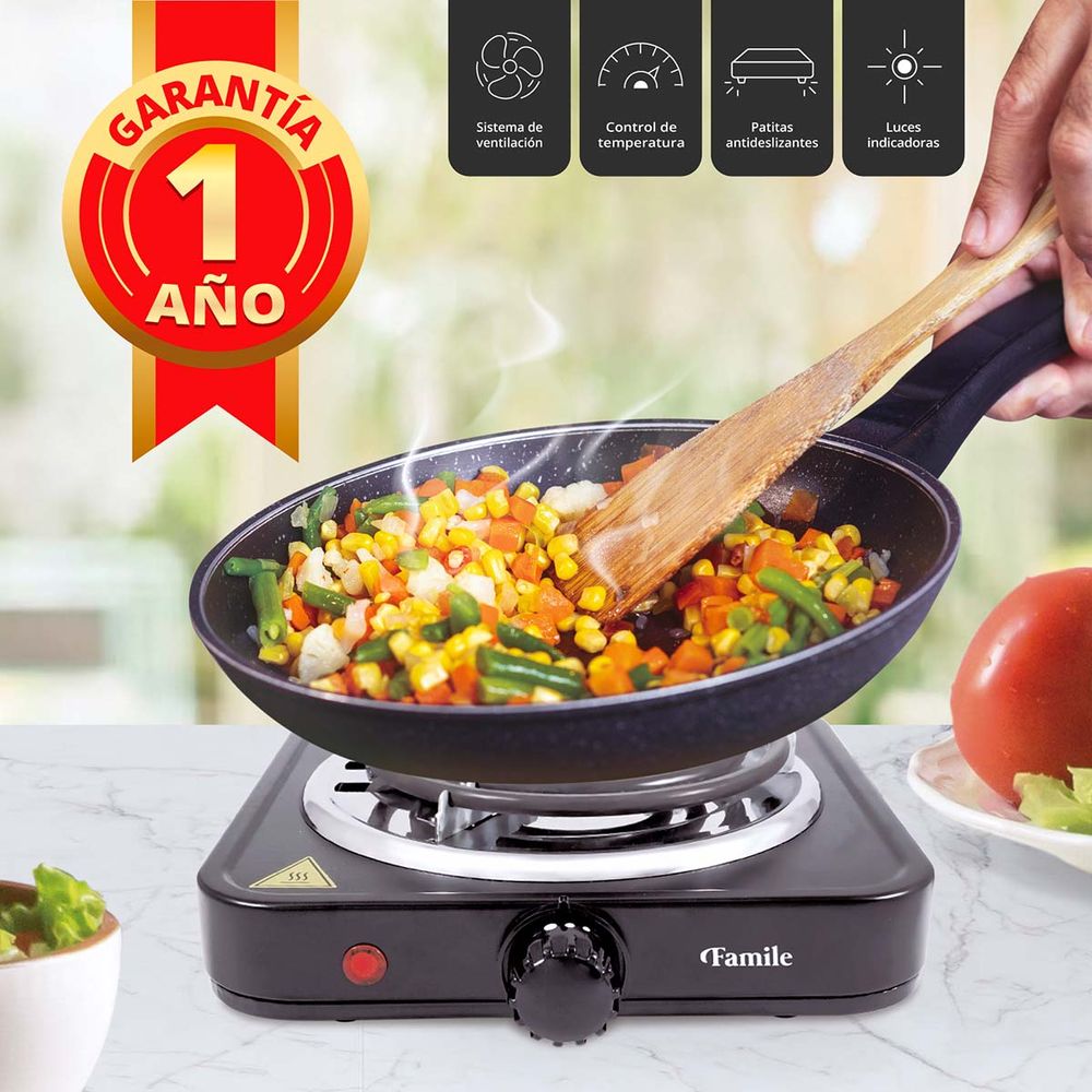 Cocina electrica 2 quemadores 1500 w