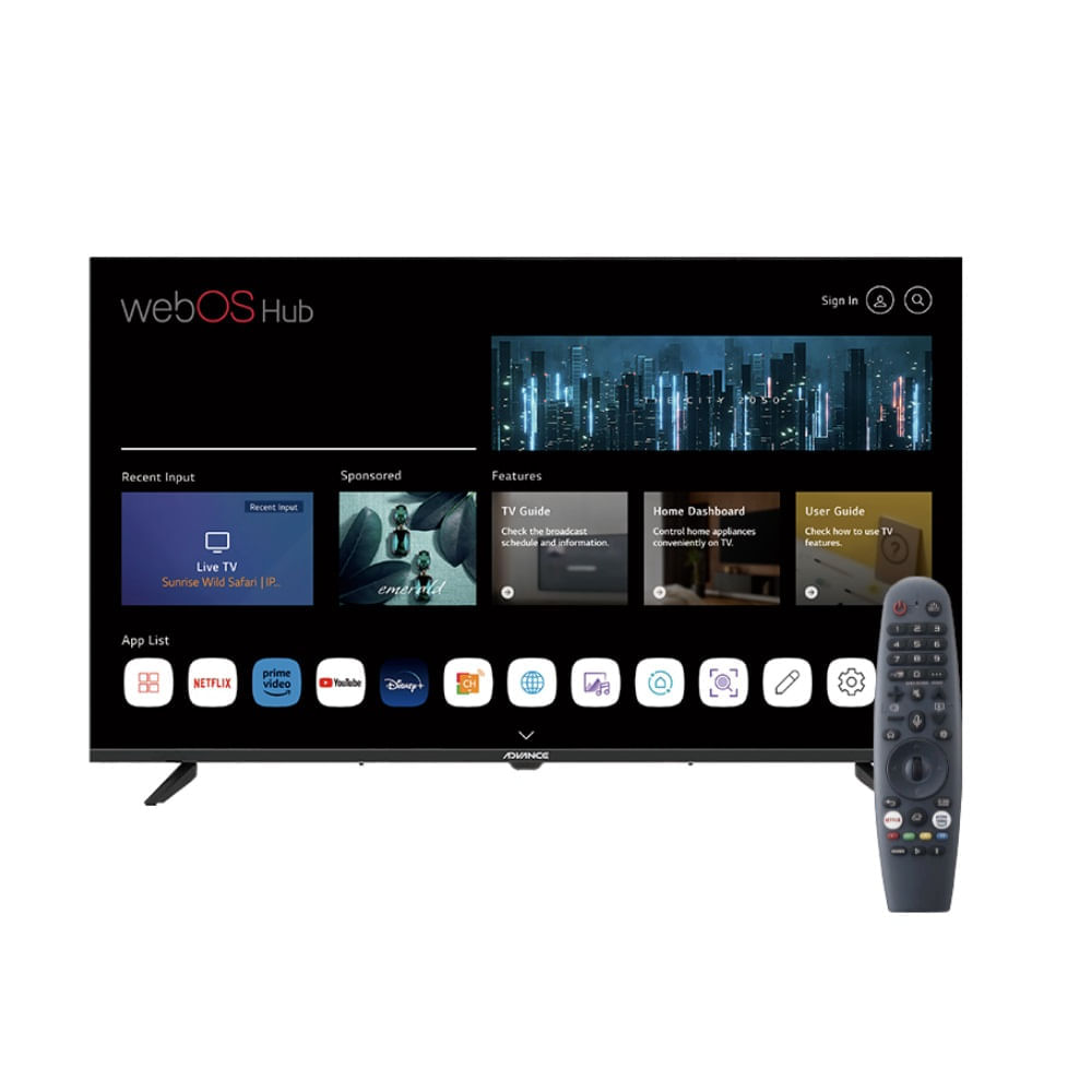 Televisor Smart Advance WADCU43UHD 43 Pu UHD 4K 3840X2160 Wireless LAN