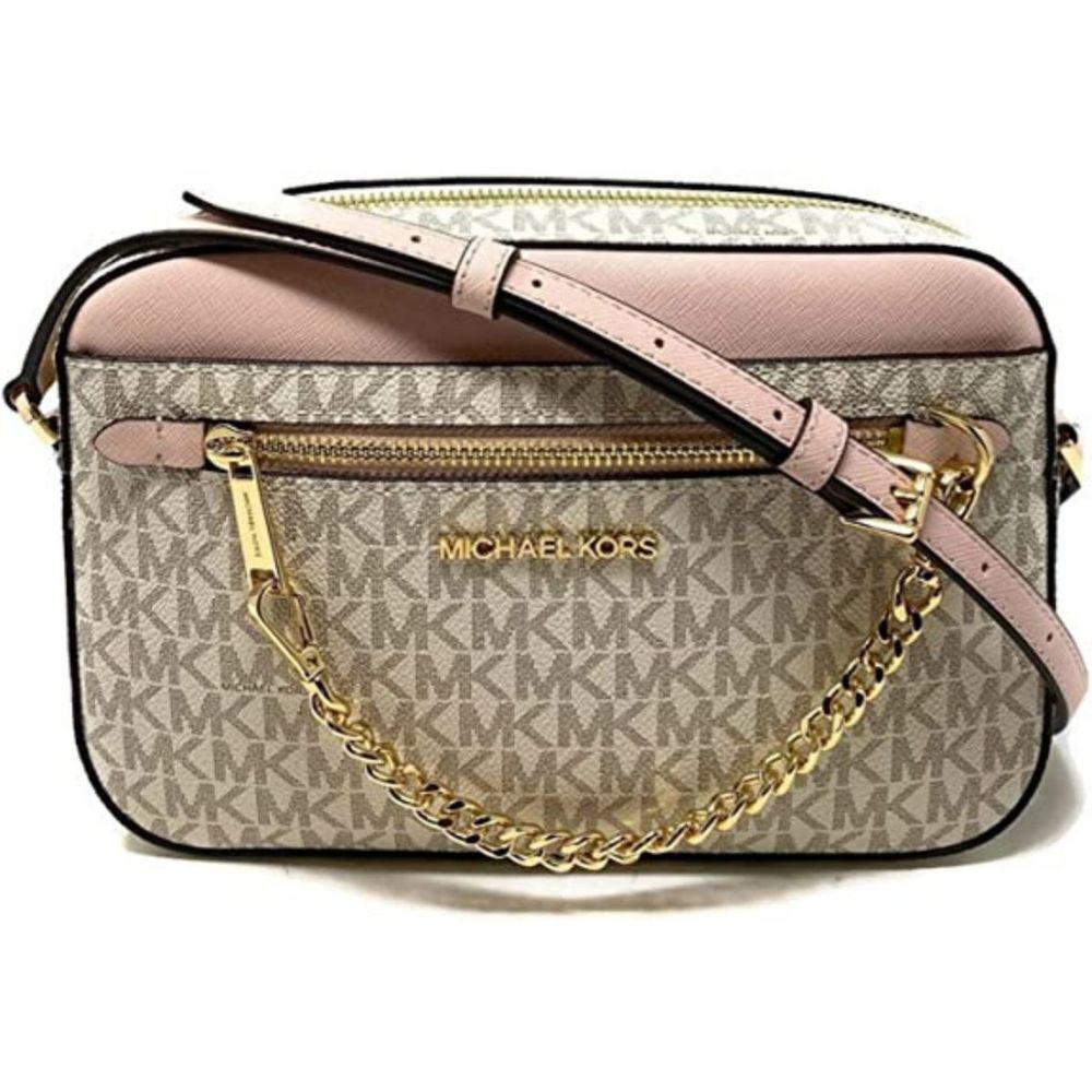 Cartera CrossBody Michael Kors Chain Jet Set - Beige con Rosa