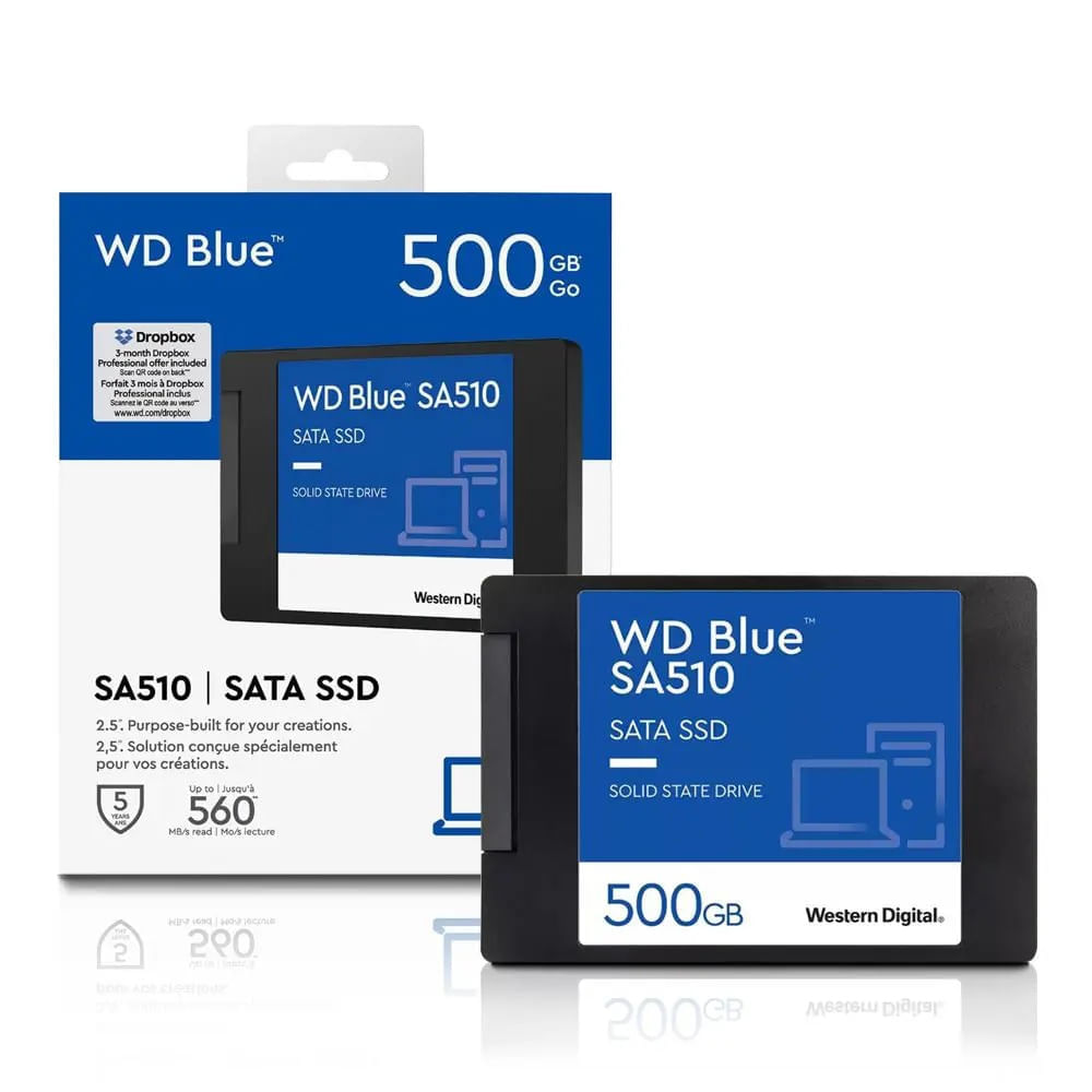 Disco Sólido SSD Western Digital SA510 500GB Blue SATA 2.5 Pulg WDS500G3B0A