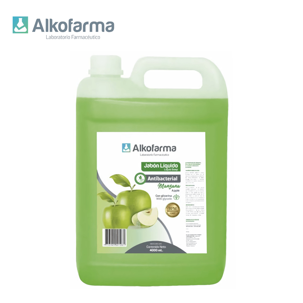 Jabón Líquido Antibacterial Alkofarma Galón 4 litros Manzana
