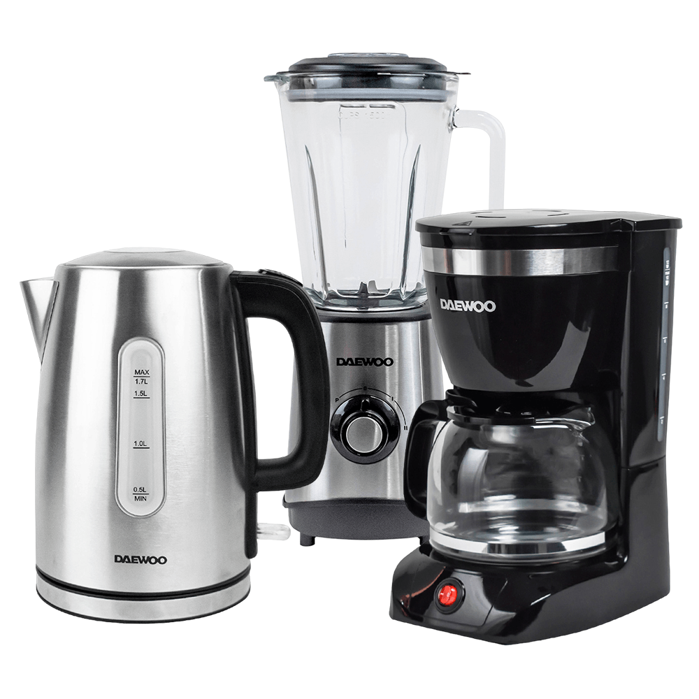 Daewoo Hervidor 1.7L+Licuadora 1.5L+Cafetera 1.25L 12 Tazas