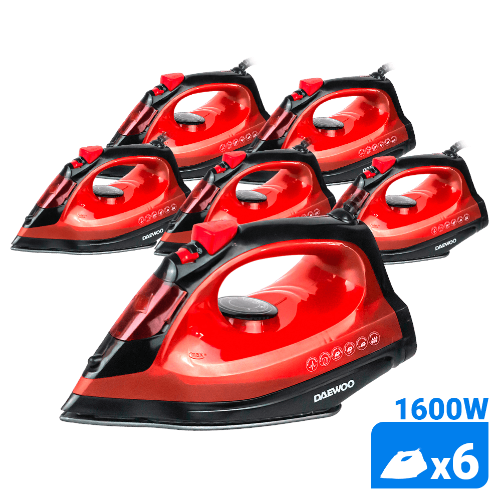 Plancha a vapor 1600w Pack x6