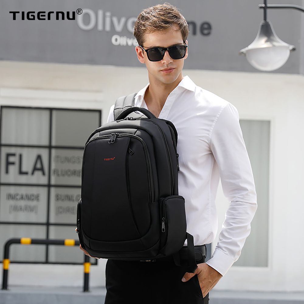 Mochila Hombre Tigernu T-B3143U Antirrobo Laptop Viaje Negro