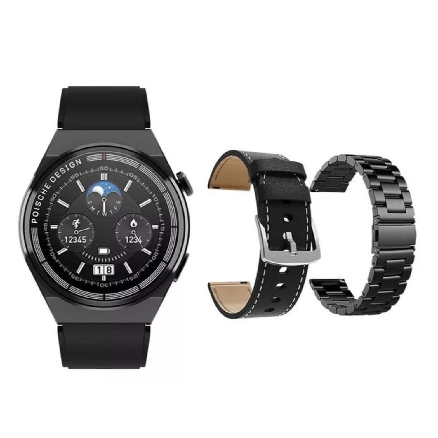 Smartwatch Reloj Inteligente GT3 Max Gps Llamadas 45 mm 3 Correas