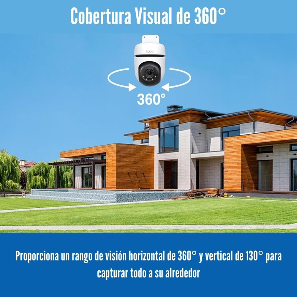 Cámara vigilancia Tapo C510W, 2K, 360º, Voz