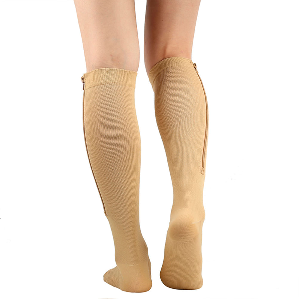 Medias Compresión para Varices con Cierres Unisex 15-20 mmhg Beige L/XL I  Oechsle - Oechsle