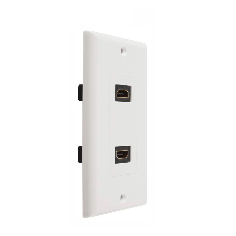 Placa ABS HDMI Faceplate Hdmi Hembra 2 Puestos 1080P TRAUTECH EMPALME