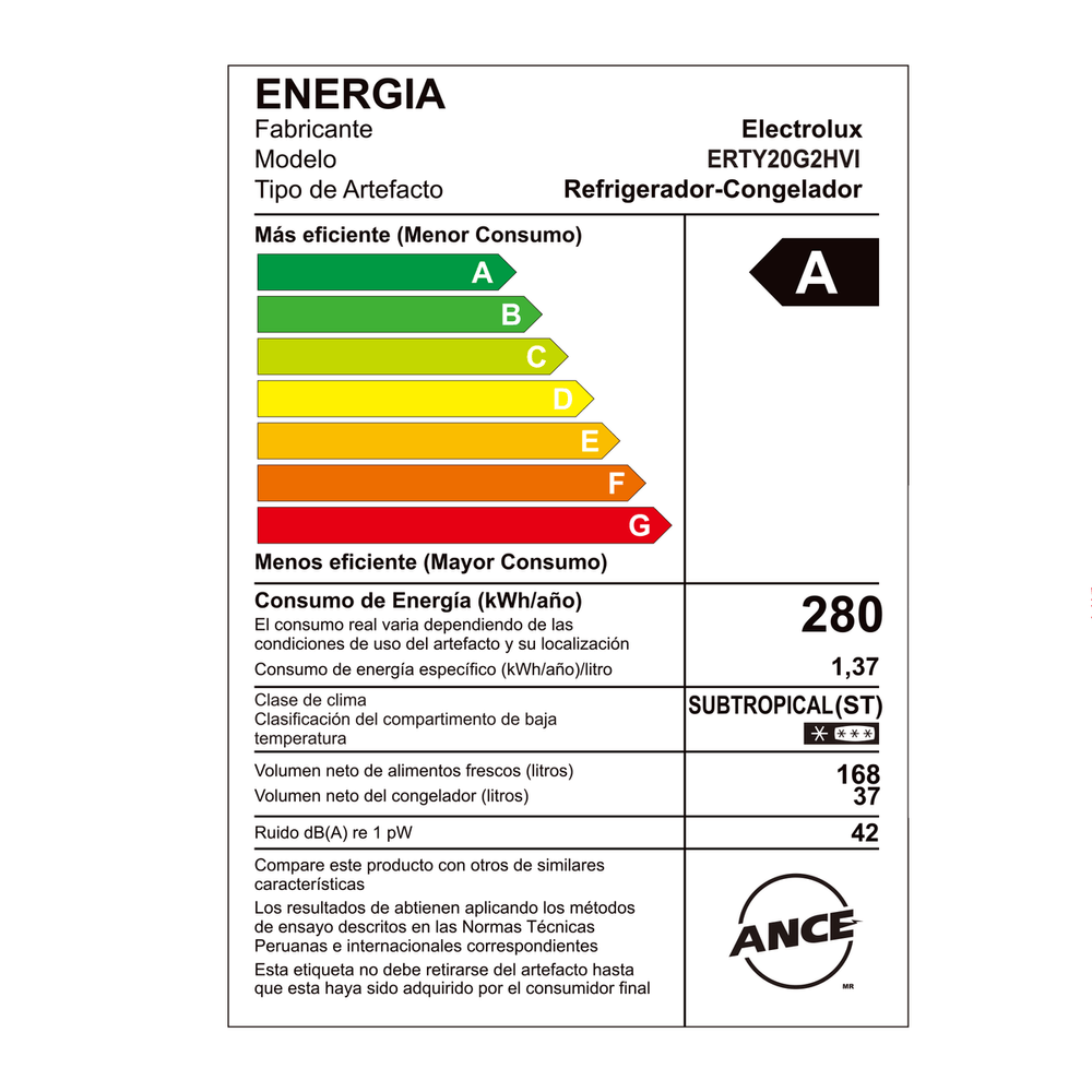 Refrigeradora Electrolux 205 Lt Top Freezer Frost Erty20G2Hvi Silver