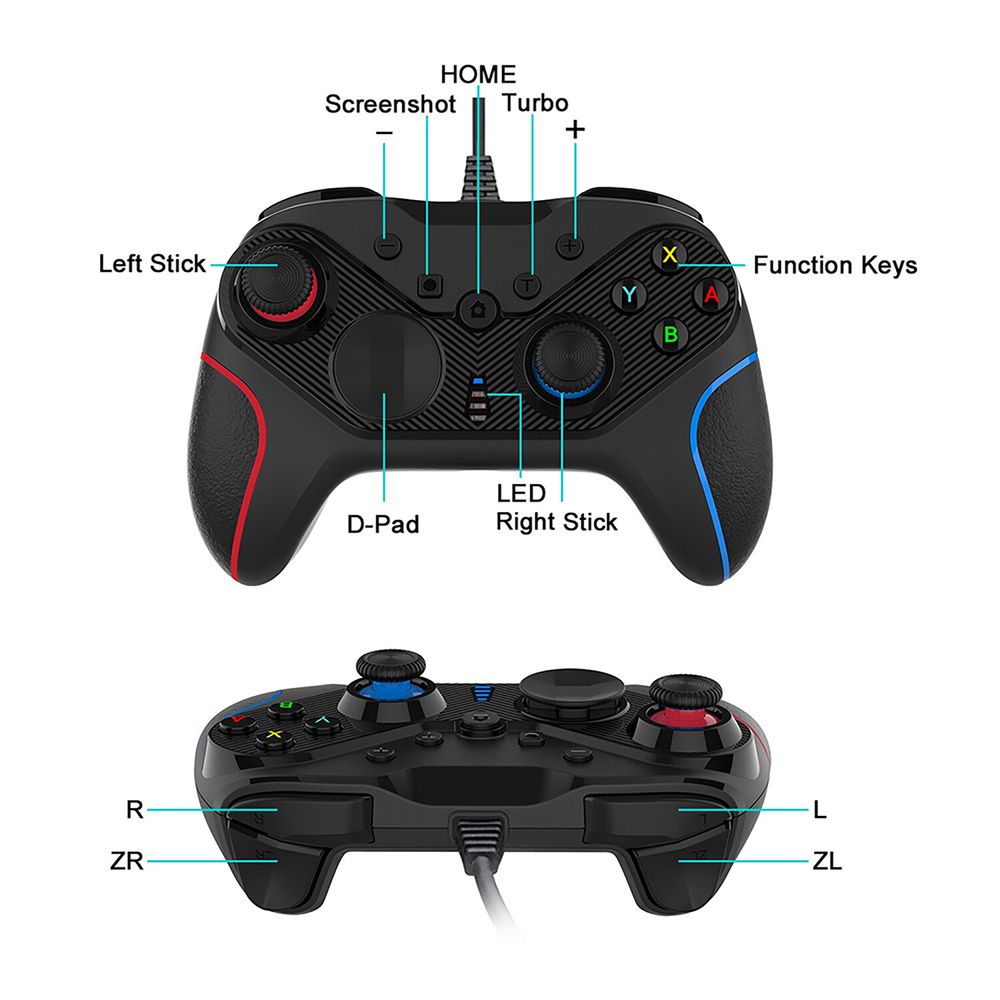 Gamepad Usb con Cable de Doble Vibración Pc Dual Shock Joystick I Oechsle -  Oechsle