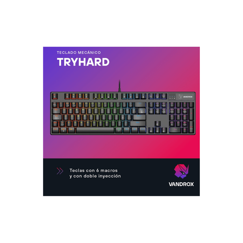 Teclado Vandrox Numerico Mecanico Gamer Tryhard Full RGB I Oechsle - Oechsle