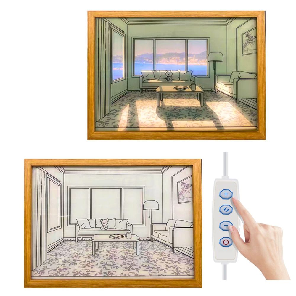 Cuadro LED 3D Tendencia Nordico Decoratico 3 modos de Luz Graduable Summer