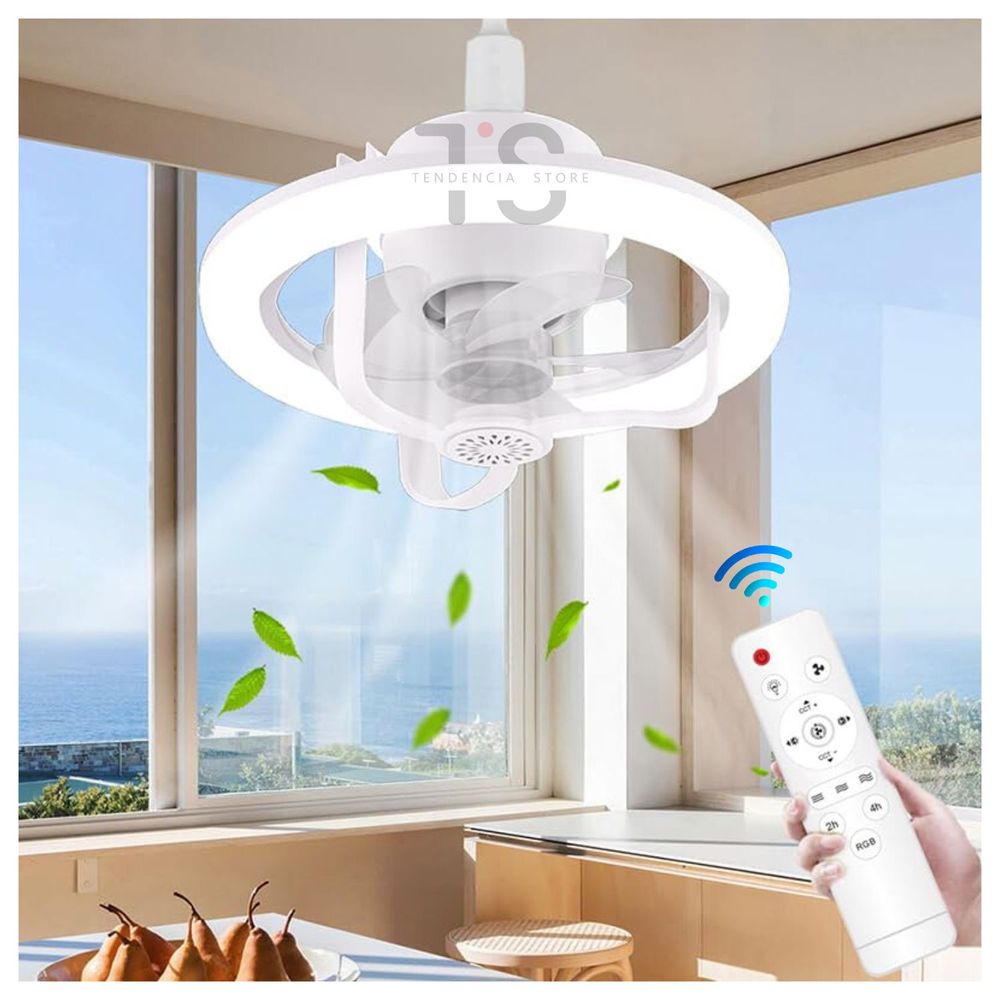 Ventilador De Techo Con Lampara Luz LED y Control Remoto para