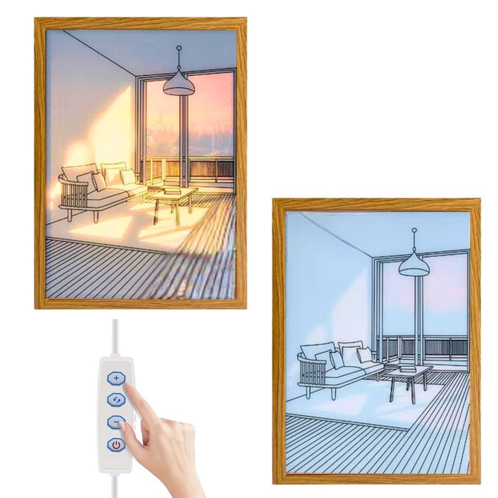 Cuadro LED 3D Tendencia Nordico Decoratico 3 modos de Luz Graduable Vertical