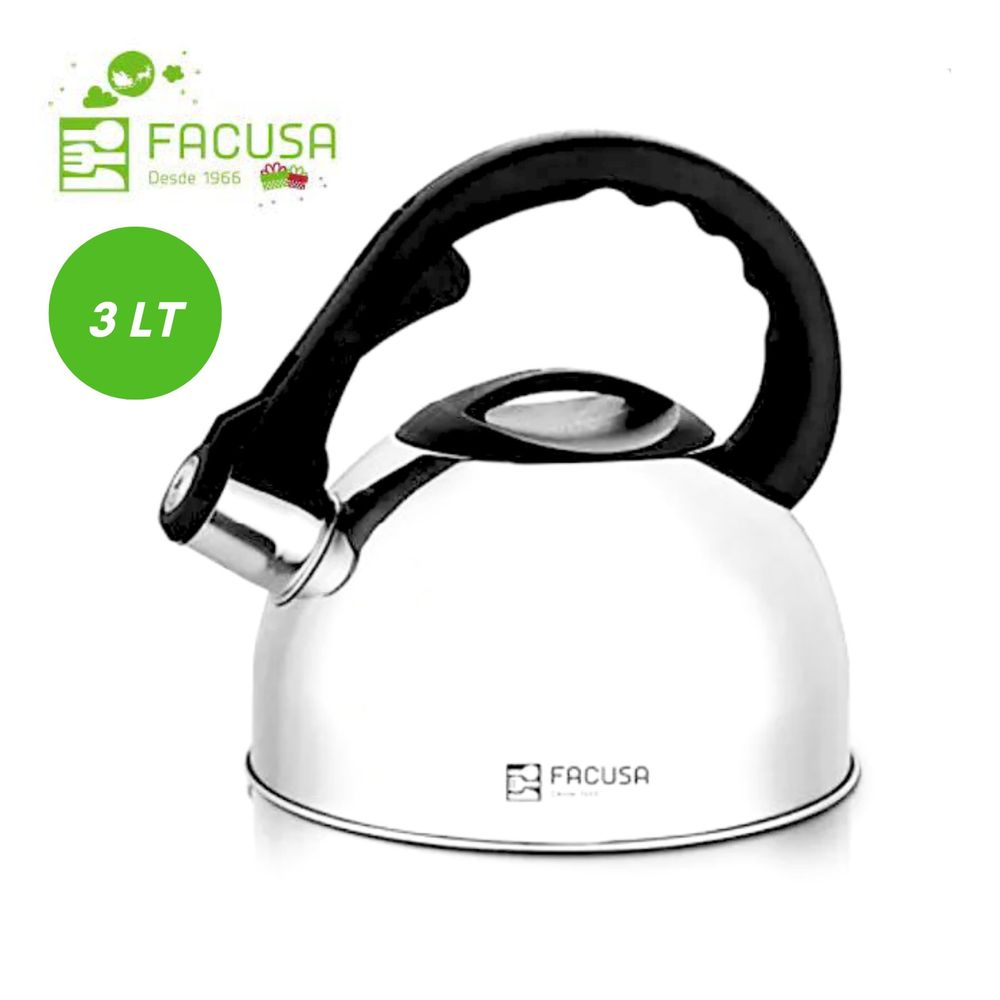 Tetera 3 Litros Facusa con Silbador Acero Inoxidable Original