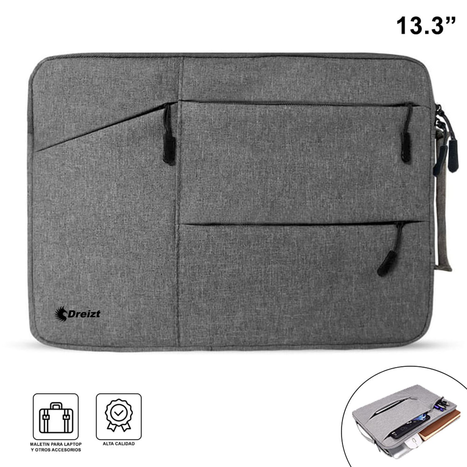 Funda Porta Laptop Notebook de 13.3 pulgadas Gris I Oechsle Oechsle