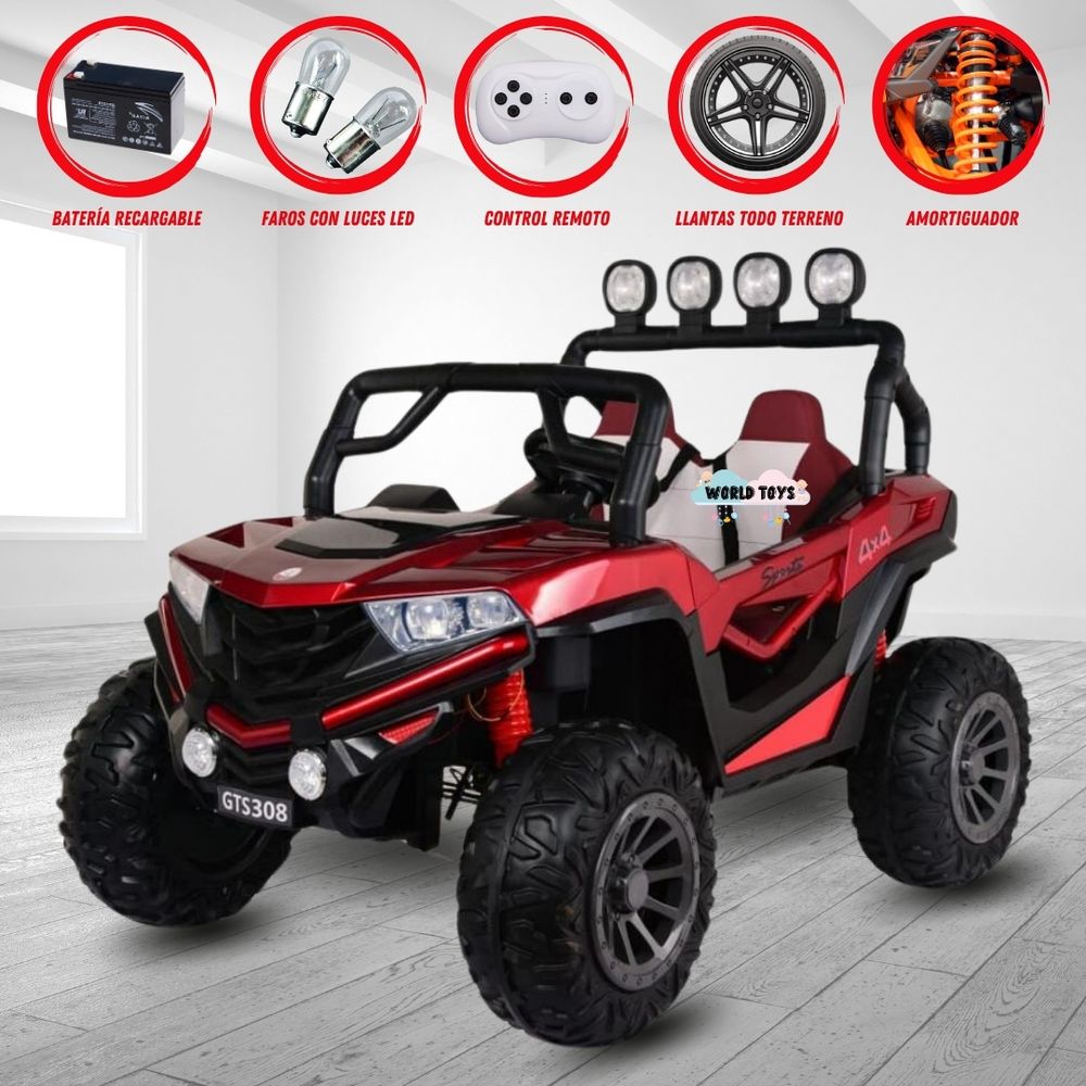 Carro a Bateria 4 x 4 King Utv Voltage Todo Terreno Rojo I Oechsle Oechsle