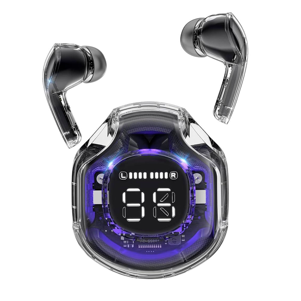 Audífonos Bluetooth Aesthetic Crystal Air 39 Negro con Cancelación de Ruido