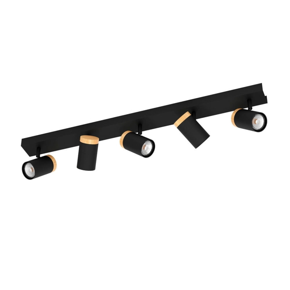 Lampara de Techo Eglo Cartagena 4.5w Acero Negro 5 Luces