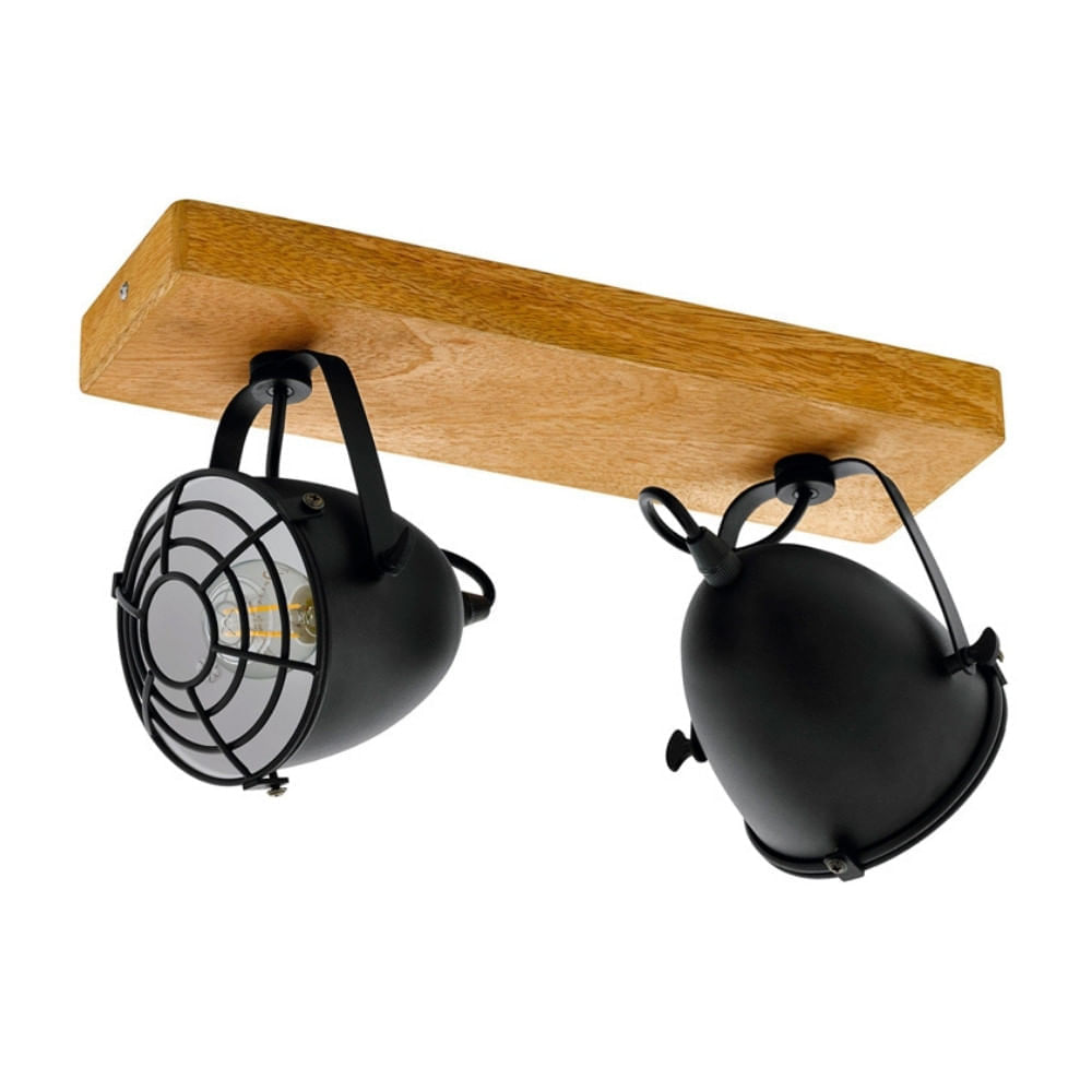 Lámpara de Techo EGLO Gatebeck Madera Negro 2 Luces