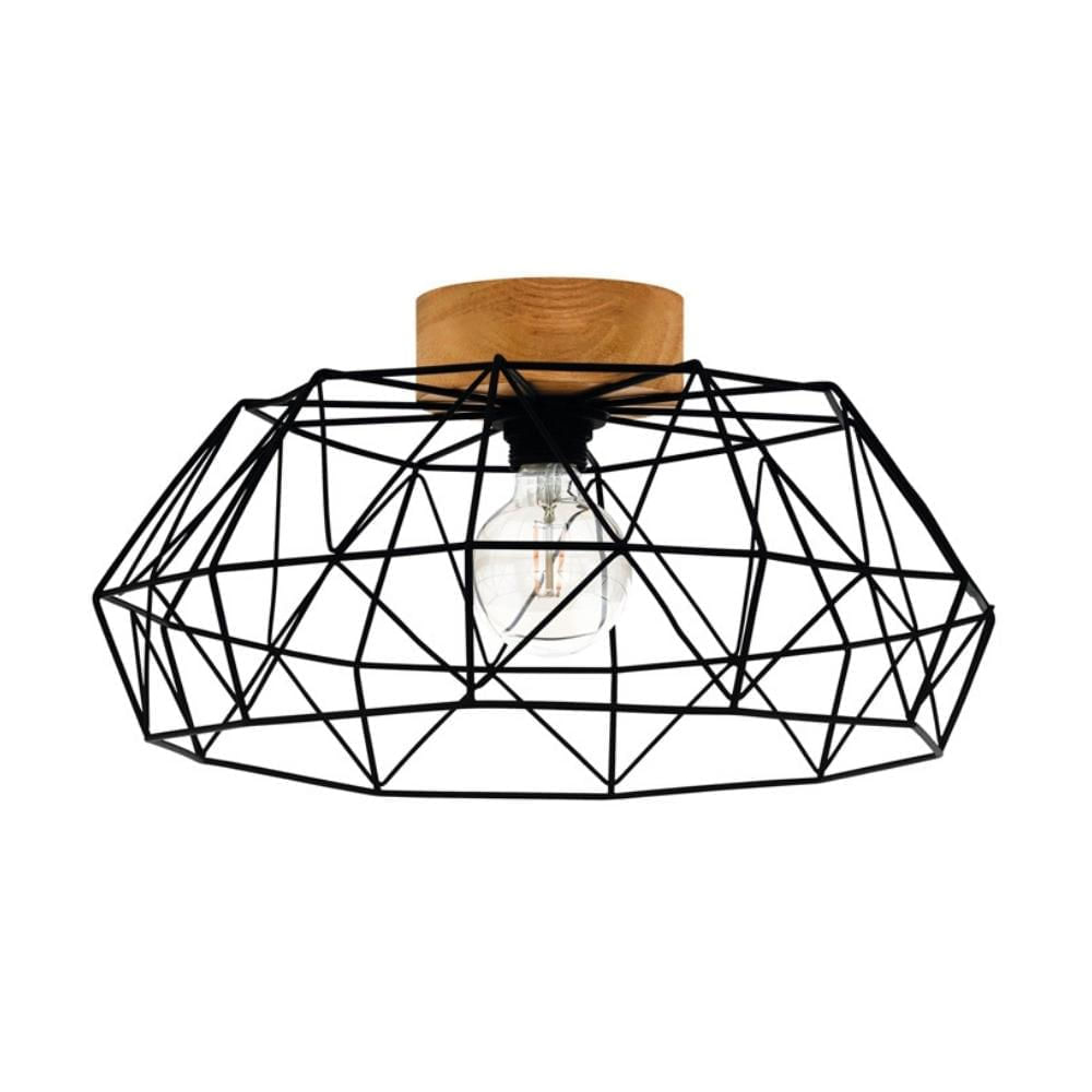 Lámpara de Techo Eglo Padstow 60w Acero Negro 1 Luz