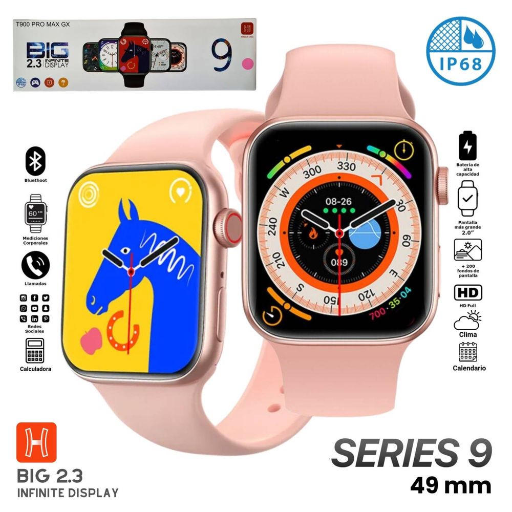 Smartwatch T900 Pro Max GX Serie 9 Rosado