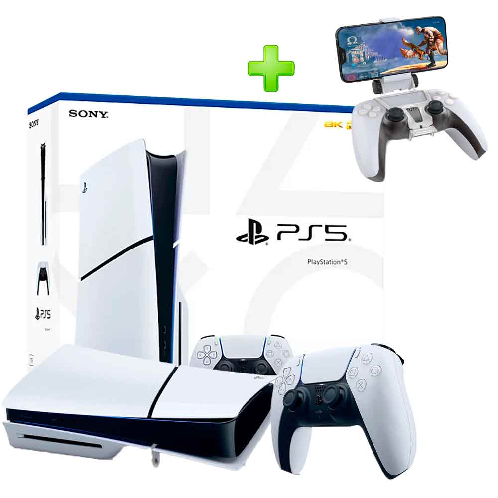 Pack Consola PS5 Slim con Lector 1TB + Soporte de Celular para Mando PS5 -  Oechsle