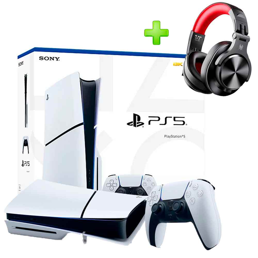 Pack Consola PS5 Slim con Lector 1TB + Audífonos Gamer OneOdio A70  Rojo/Negro I Oechsle - Oechsle