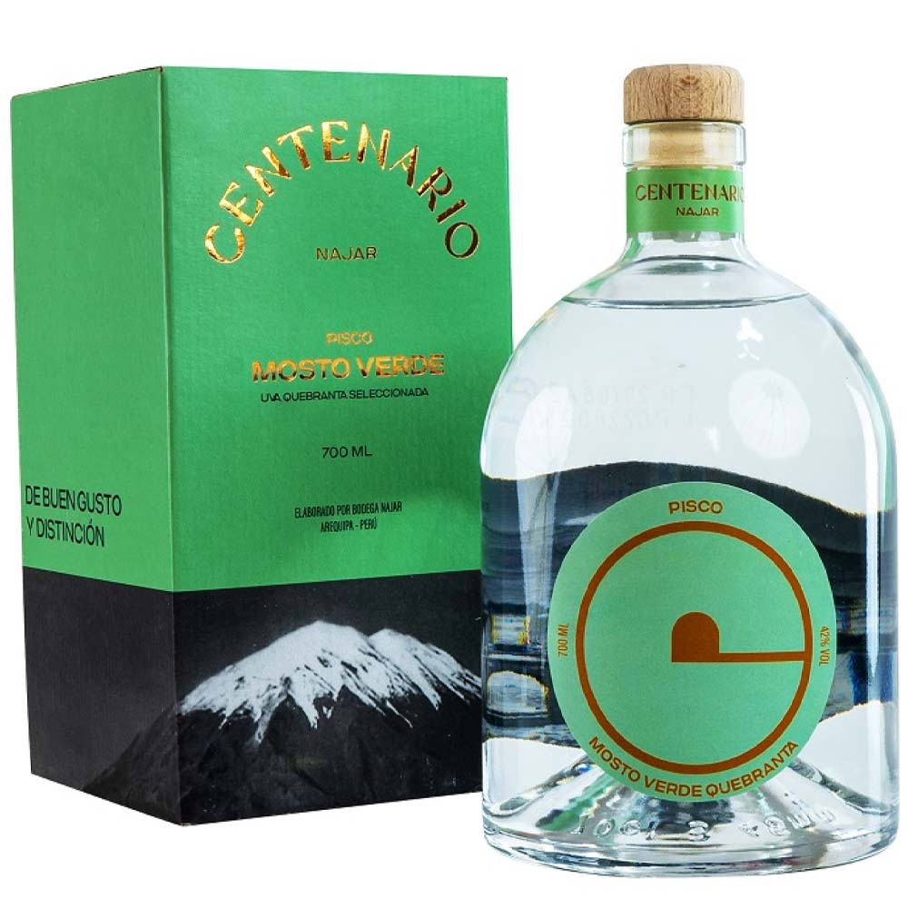Pisco NAJAR CENTENARIO Mosto Verde Botella Quebranta 700ml