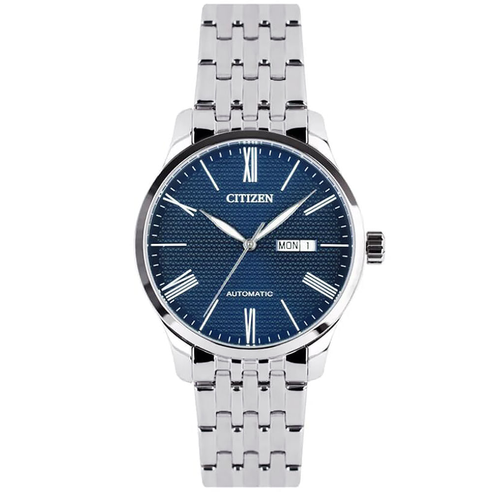 Reloj Citizen NH8350-59L Automático Para Hombre Fecha Acero Inoxidable Dial Azul