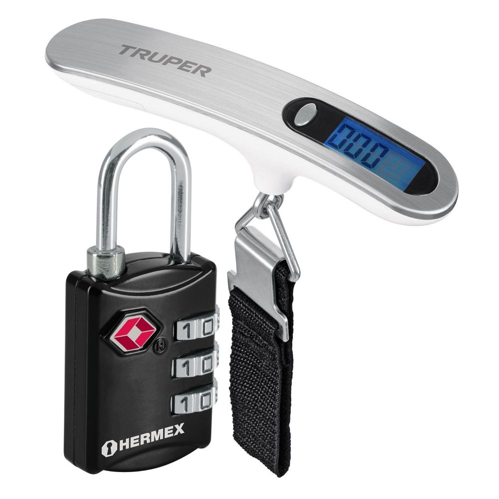 Balanza Digital de Mano 50Kg con Candado de Combinacion Alta Seguridad 100787-46291