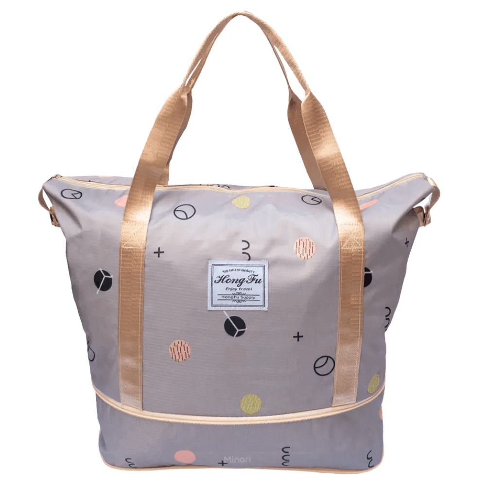 Bolso de Viaje Cartera Expandible Impermeable Lila Puntos 30B