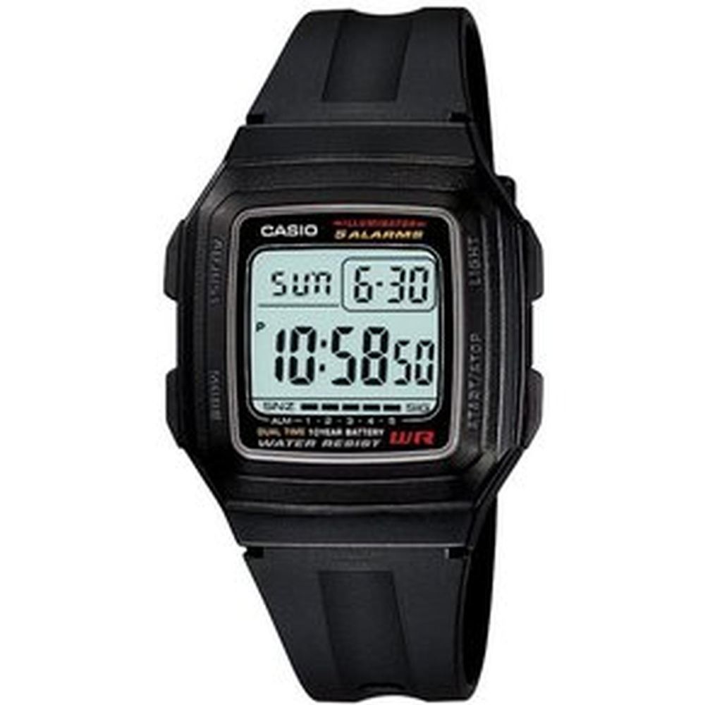 Reloj Deportivo Casio con alarma multifunción Hombre F201WA-1A
