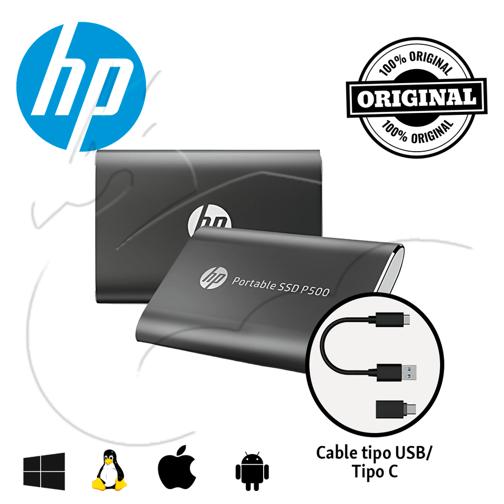 Disco Duro Externo HP P500 1TB SSD USB 3.1 Tipo C Plata