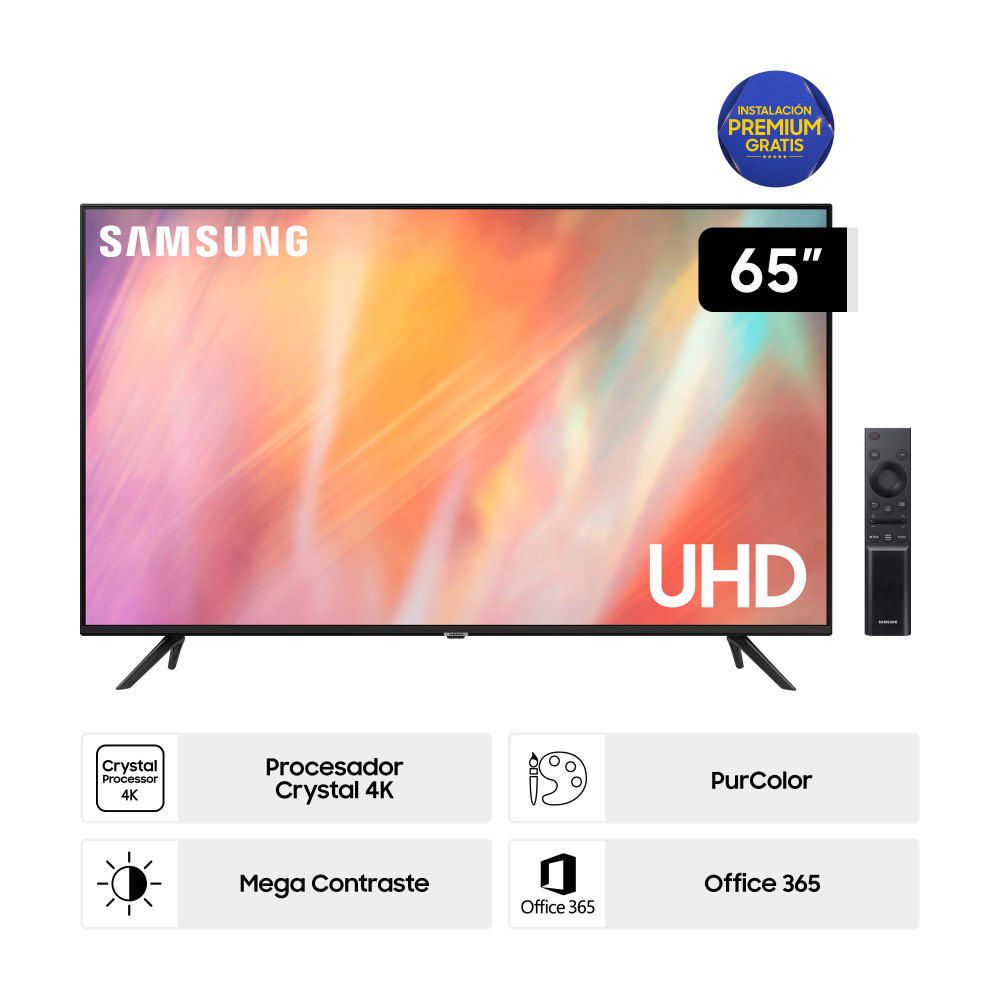 Televisor Samsung Smart TV 65 Crystal UHD 4K UN65AU8000GXPE (2021