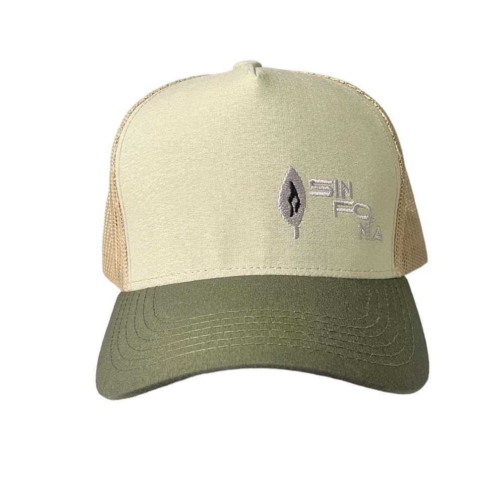 Gorro Sinfonia Con Malla Hoja Uv-UPF50 Beige y Verde