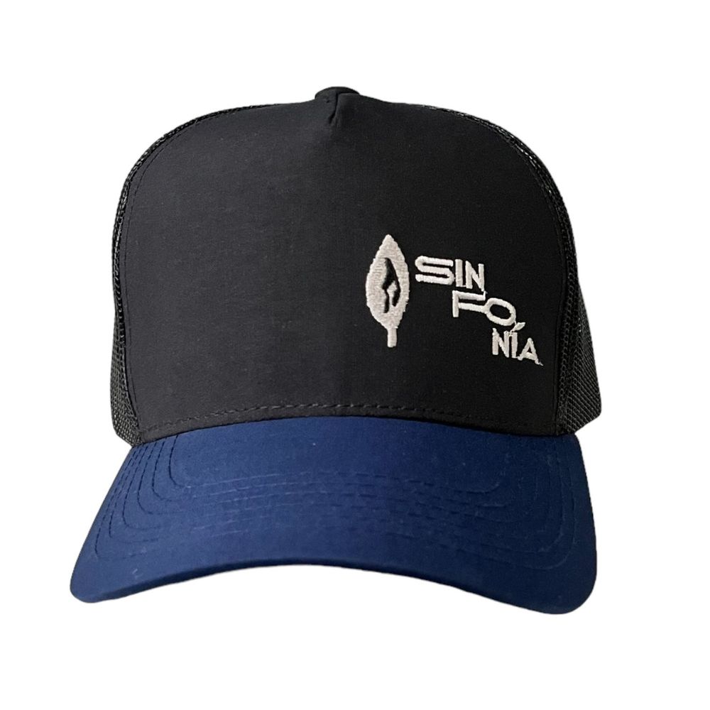 Gorro Sinfonia Con Malla Hoja Uv-UPF50 Negro y Azul