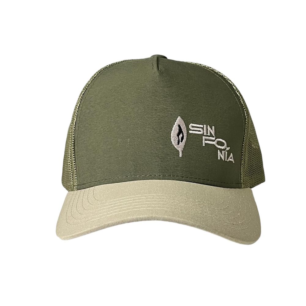 Gorro Sinfonia Con Malla Hoja Uv-UPF50 Verde y Beige
