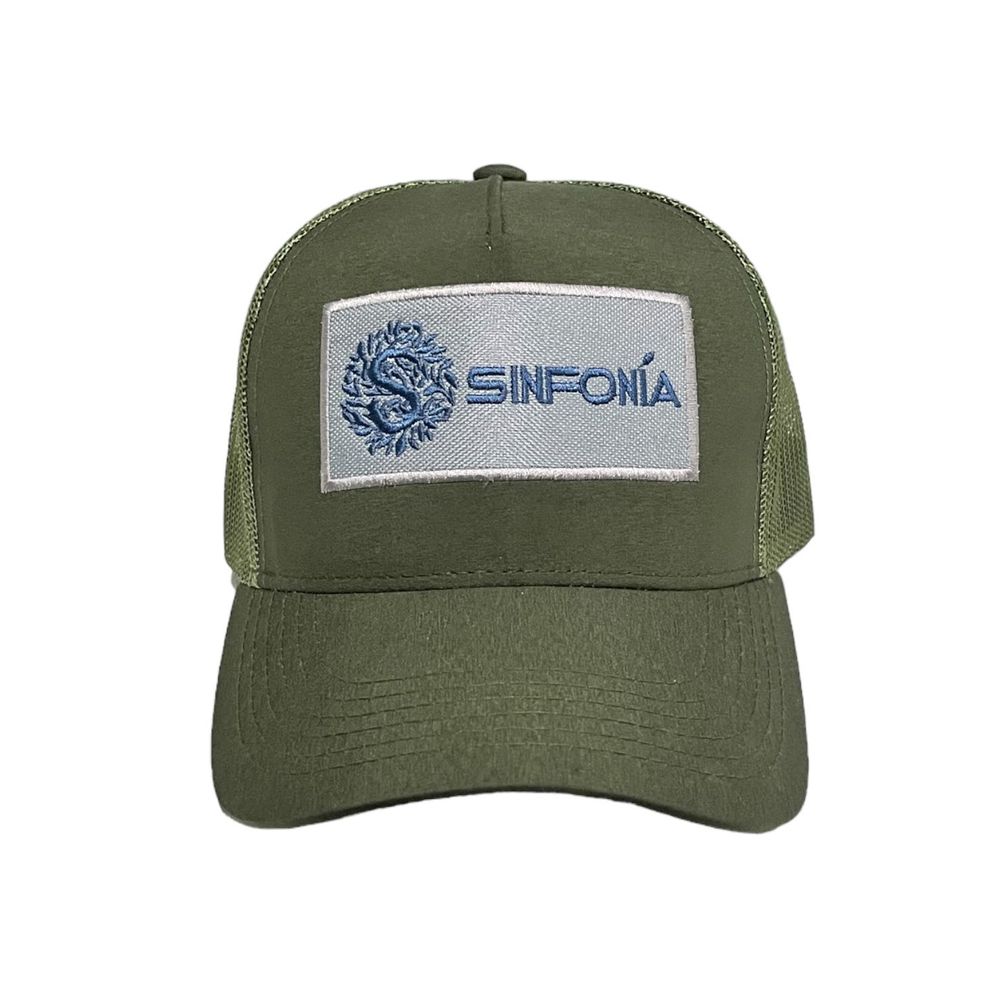 Gorro Sinfonia Con Malla Parche con Logo Uv-UPF50 Verde