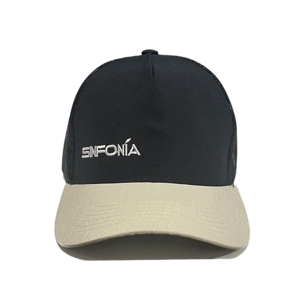 Gorro Sinfonia Con Malla Uv-UPF50  Negro y Beige