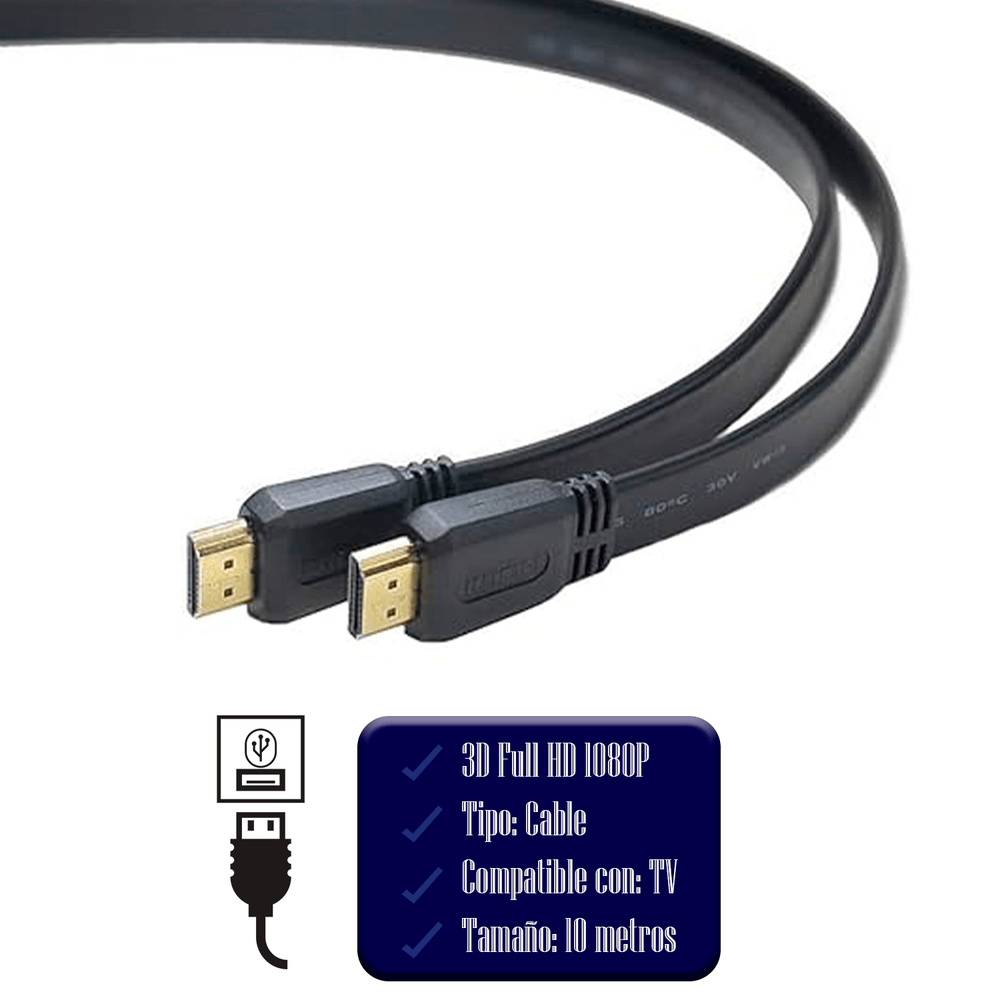 Cable Hdmi 5 Metros Plano Ultra Hd 1920 * 1080 - Oechsle