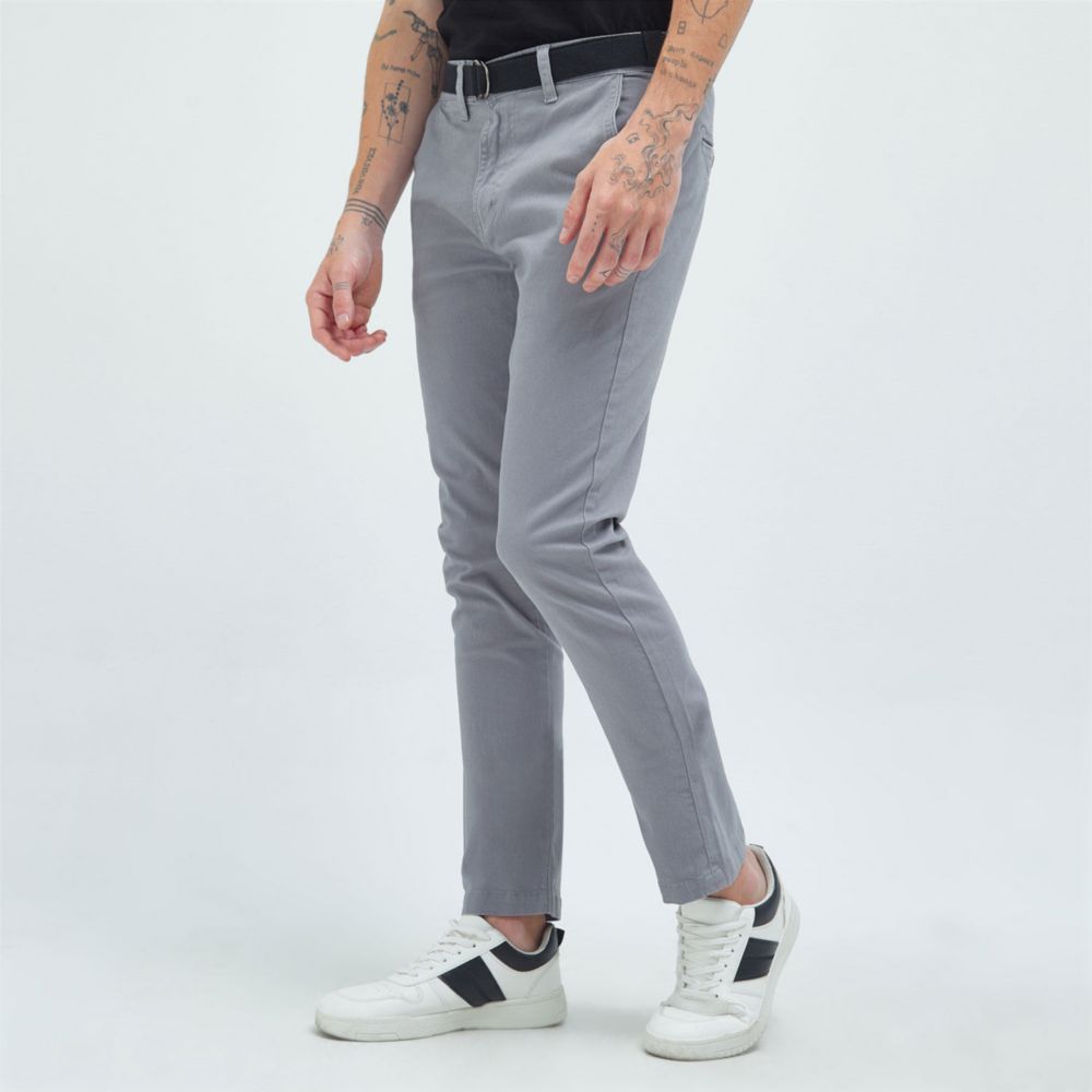 Pantalon AMC Correa Chino Gris Hombre