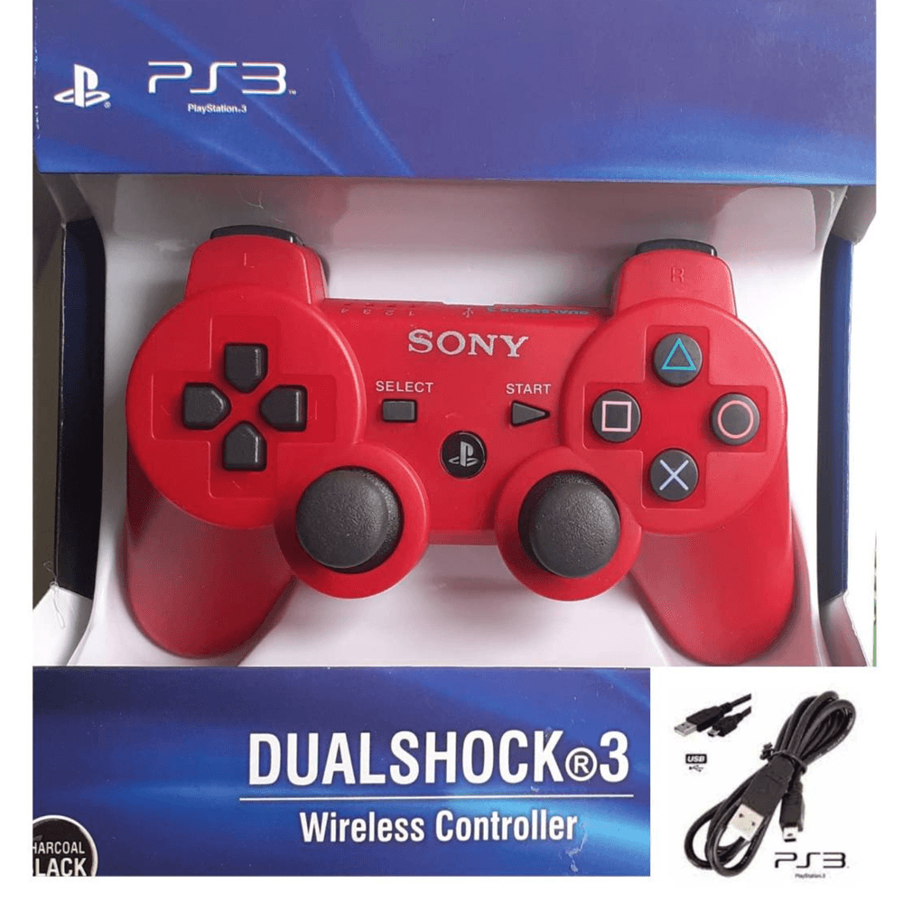 Mando Genérico para Ps3 Playstation 3 Rojo + Cable
