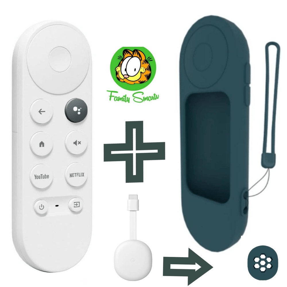 Control Remoto para Chromecast Google tv HD + Funda Completa Verde
