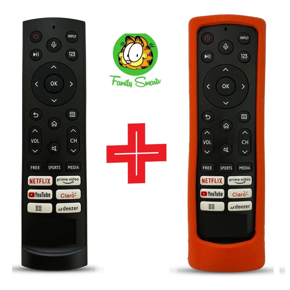 Control Generico Remoto para Hisense Smart Tv 2022 + Funda Roja Abierta